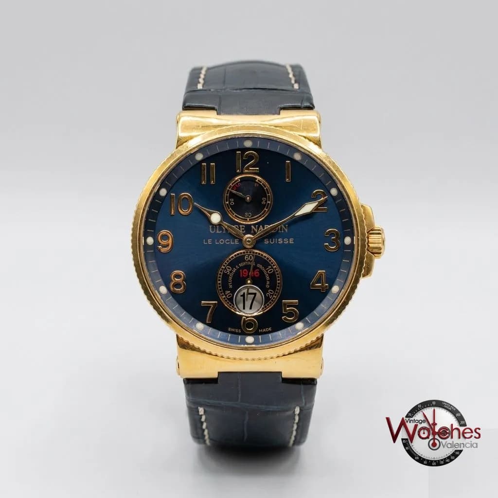 Ulysse Nardin Marine Chronometer (oro amarillo, esfera azul)
