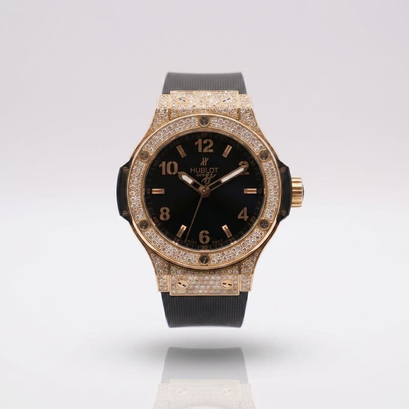 Hublot Big Bang 38 mm (Gold Pavé) de segunda mano